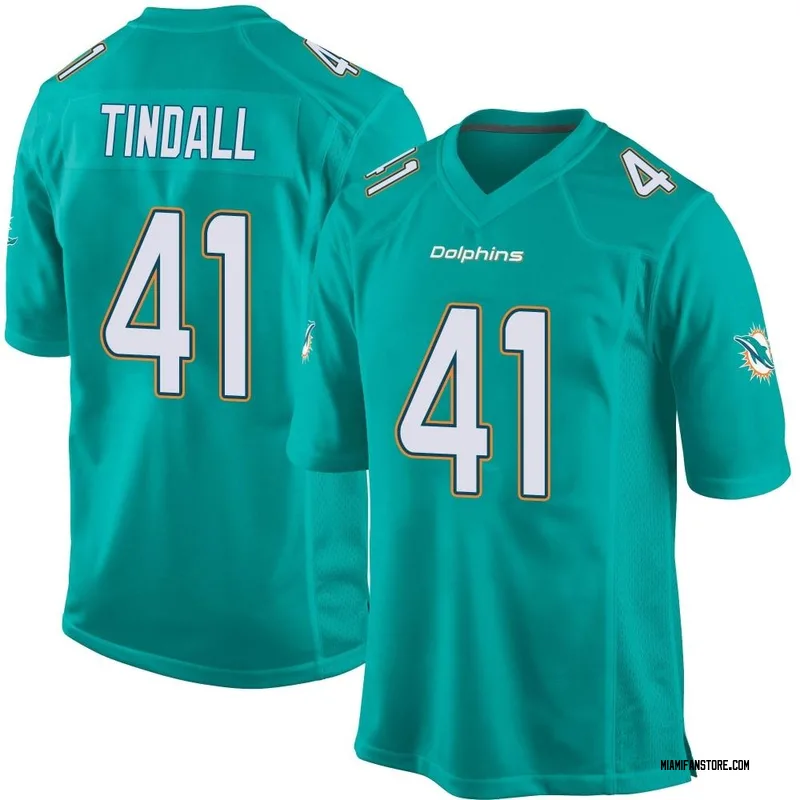 Men's Nike Channing Tindall Aqua Miami Dolphins Game Player Jersey Size: Small