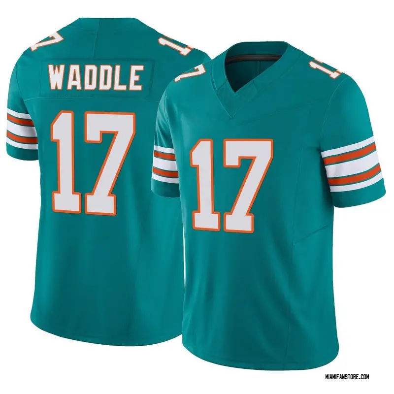 Nike Dolphins 17 Jaylen Waddle Black Reflective Vapor Limited Men Jersey