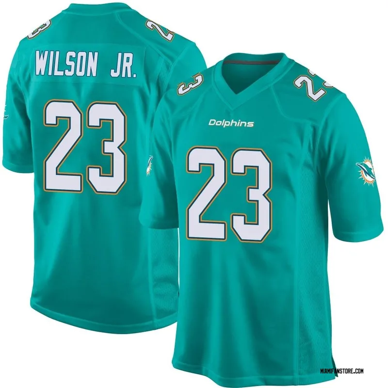 Men's Nike Jeff Wilson Jr. Aqua Miami Dolphins Game Player Jersey