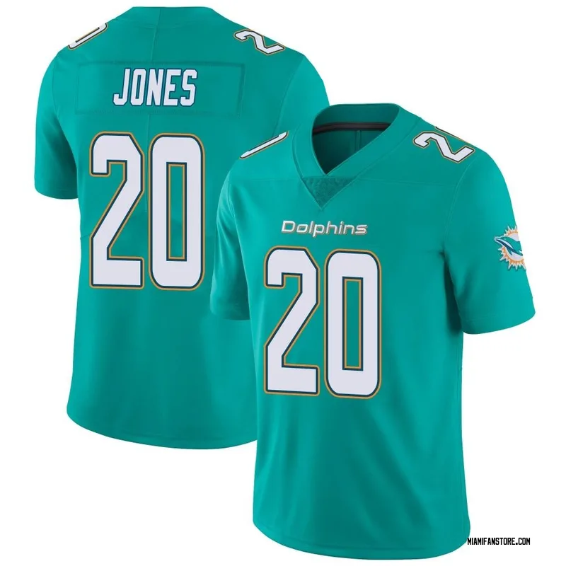 Men Miami Dolphins Jersey Reshad Jones Limited Long Sleeve Therma Aqua Green