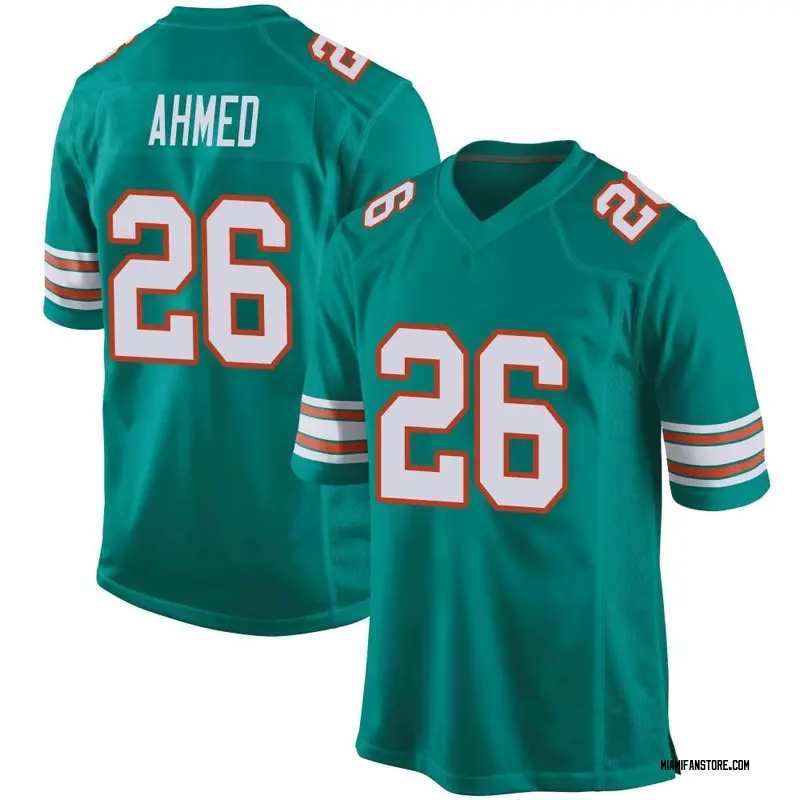 Salvon Ahmed Miami Dolphins Men's Name & Number Logo Long Sleeve T-Shirt -  Ash