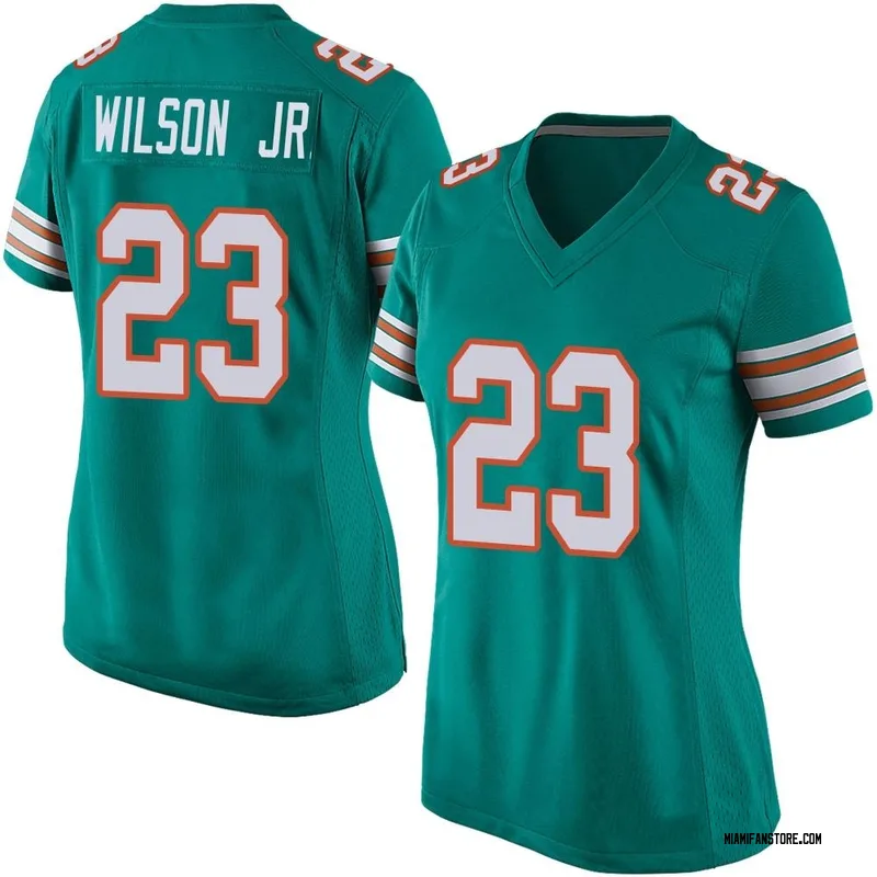 Men's Nike Jeff Wilson Jr. Aqua Miami Dolphins Game Player Jersey