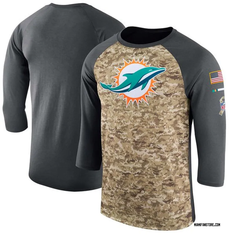 Terron Armstead Miami Dolphins Men's Legend Olive Salute to Service  Sideline Long Sleeve T-Shirt