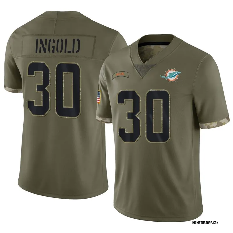 Alec Ingold Miami Dolphins Youth Aqua Name & Number Logo T-Shirt 