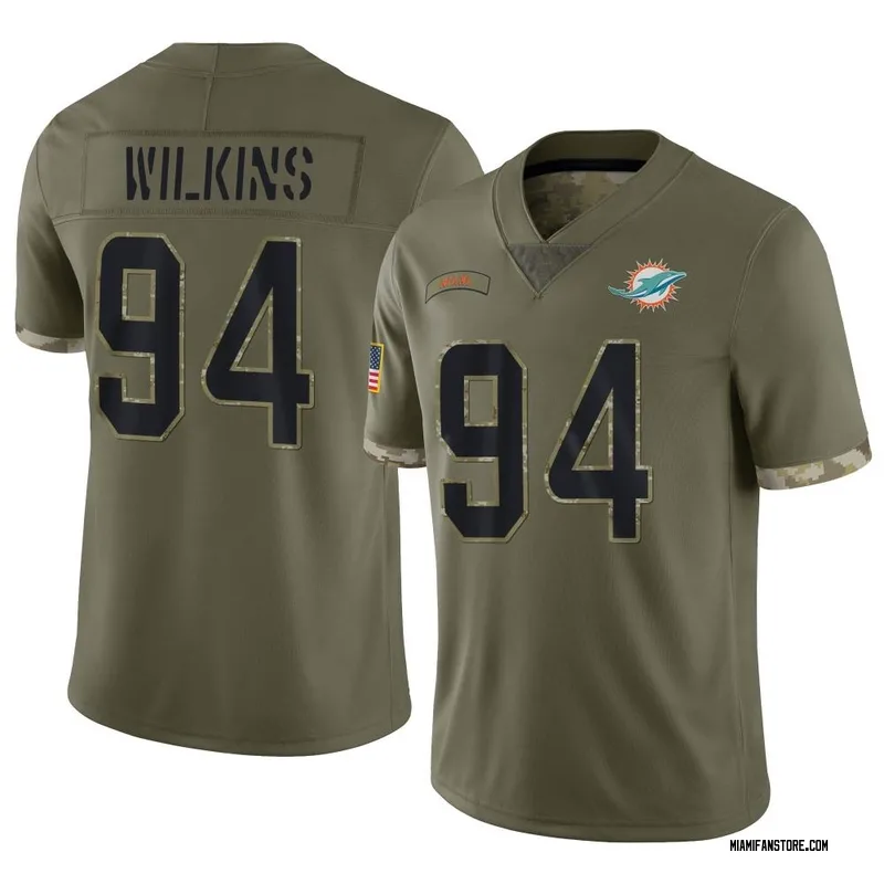 Men's Miami Dolphins #97 Christian Wilkins Throwback Game Jersey