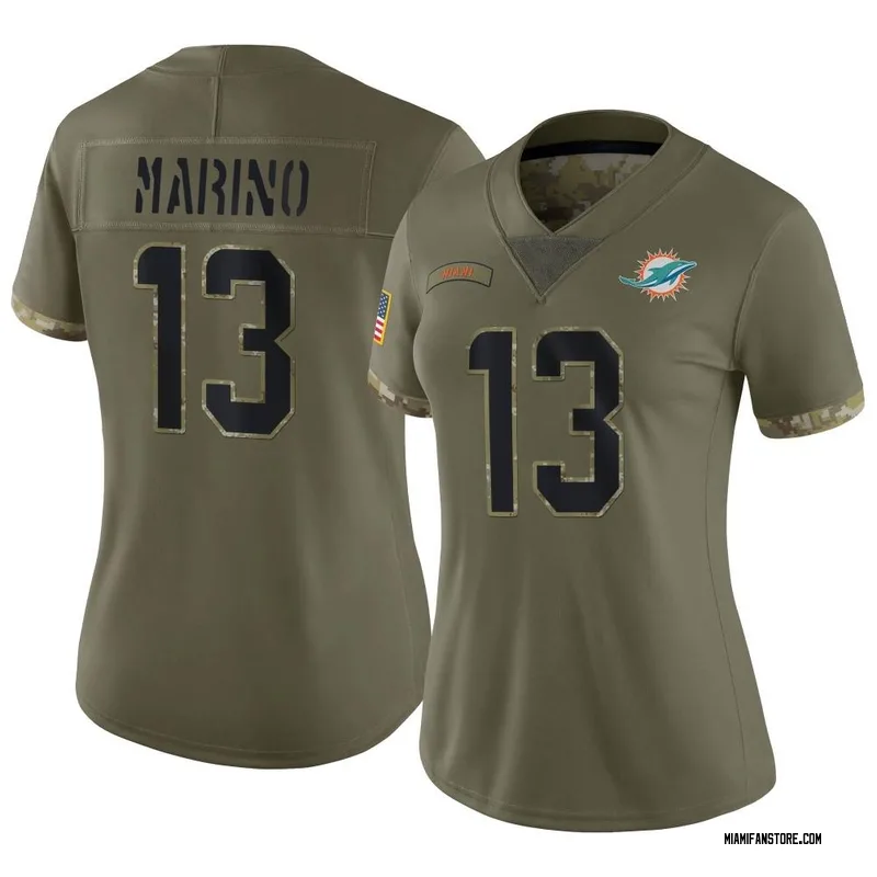 Women's Nike Dan Marino Olive Miami Dolphins 2022 Salute To