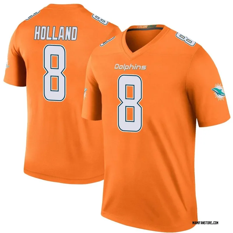 MIAMI DOLPHINS JEVON HOLLAND SIGNED ORANGE CUSTOM JERSEY W/JSA COA!!