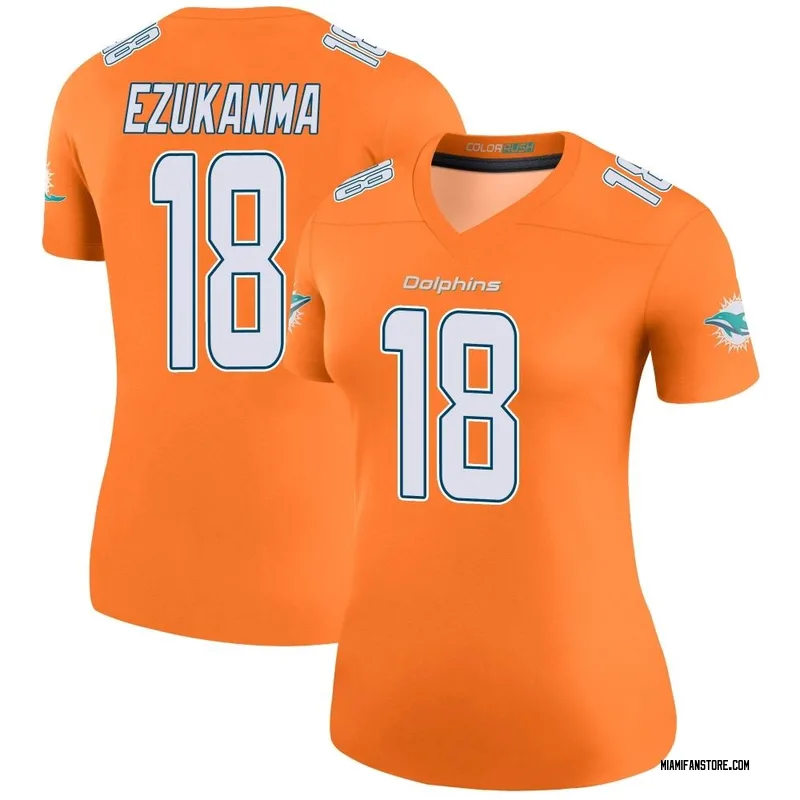 Erik Ezukanma Miami Dolphins Men's Orange Distressed Name & Number  Tri-Blend T-Shirt