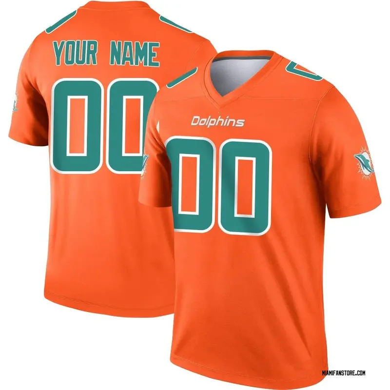 Youth Custom Miami Dolphins No.00 Limited Color Rush Jersey