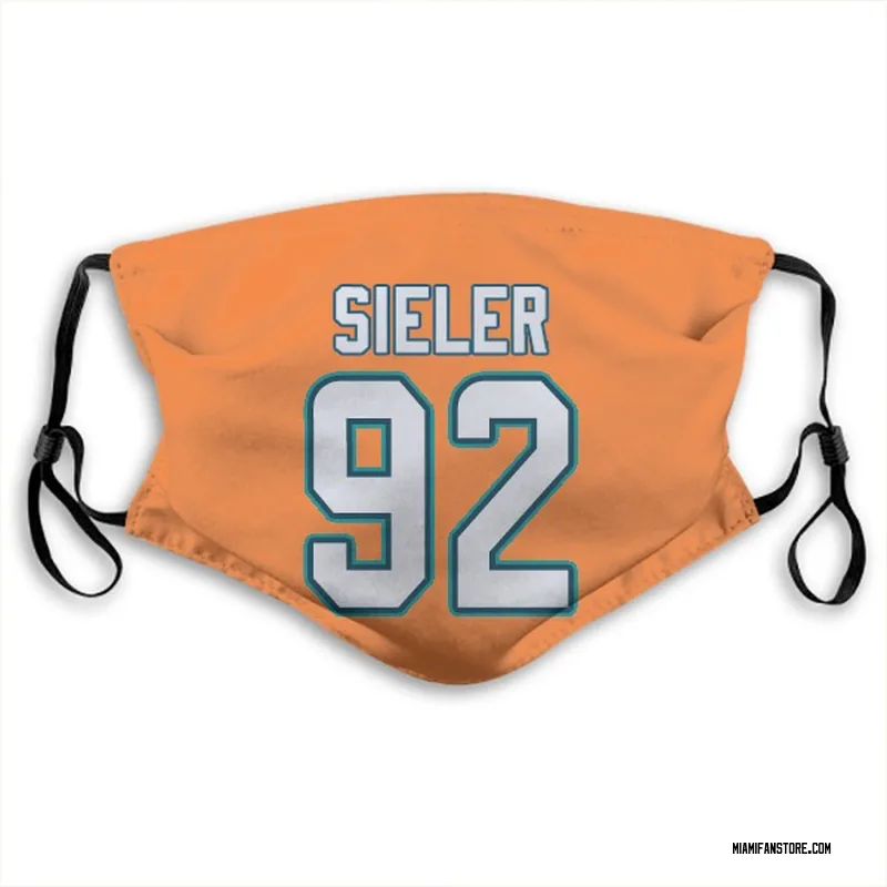 Zach Sieler Miami Dolphins Men's Orange Name & Number Logo T-Shirt 