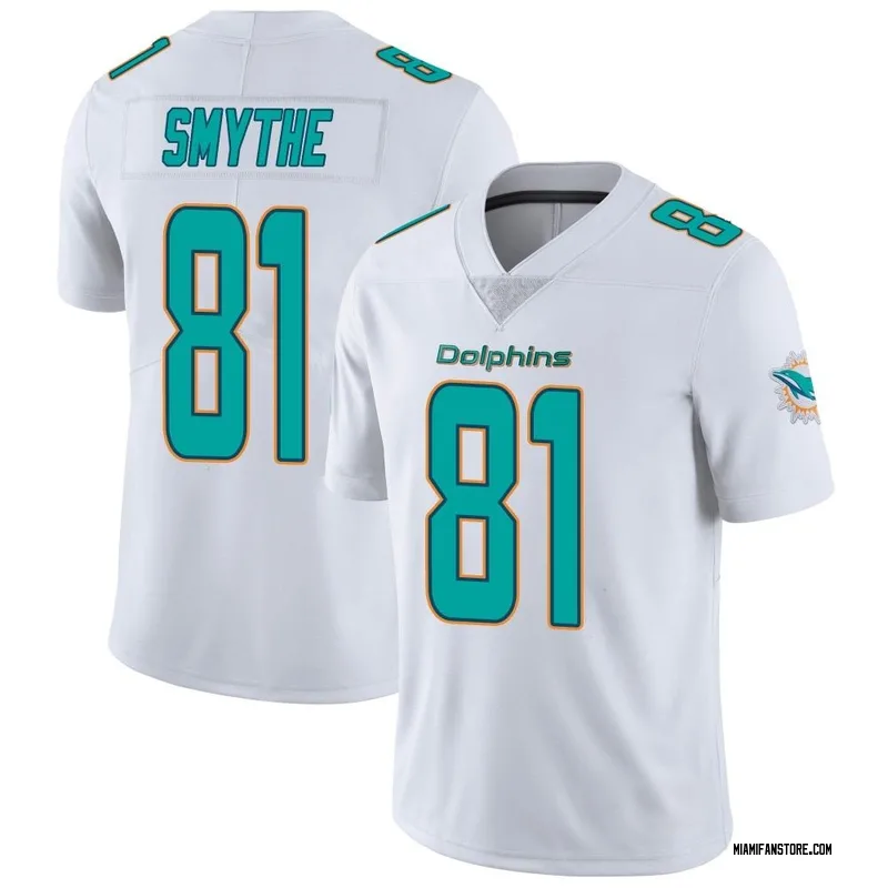 Men's Nike Durham Smythe Aqua Miami Dolphins Game Jersey